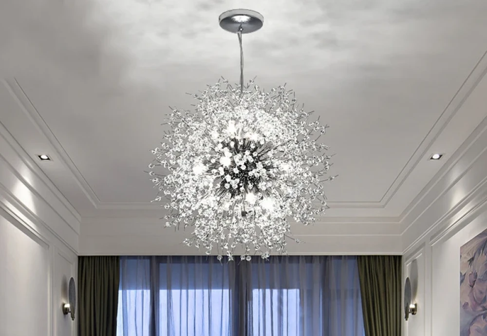 crystal chandelier flush mount light